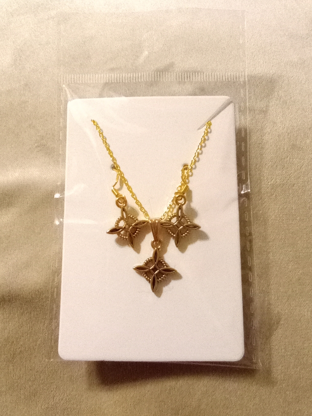 Witch Knot Pendant Necklace - Gold Tone